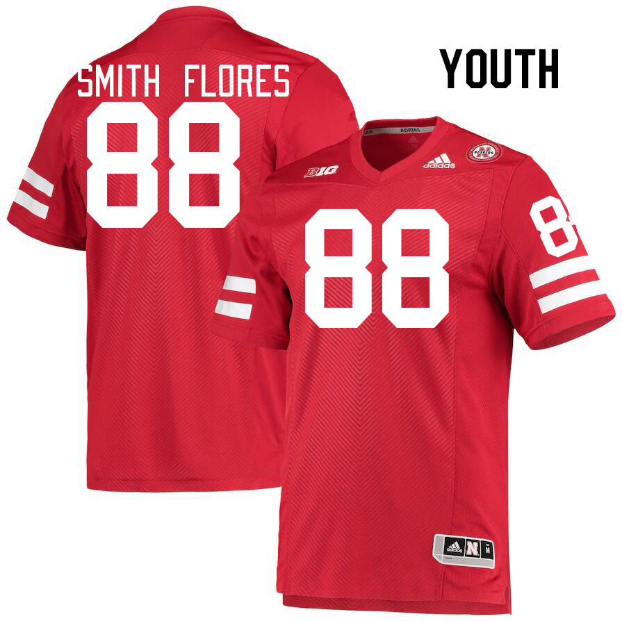 Youth #88 Ismael Smith Flores Nebraska Cornhuskers College Football Jerseys Stitched Sale-Red - Click Image to Close
